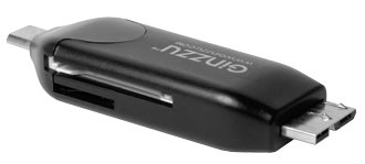 Картридер внешний Ginzzu GR-586UB (OTG) USB2.0 microA - USB3.0 microB  (GR-586UB)