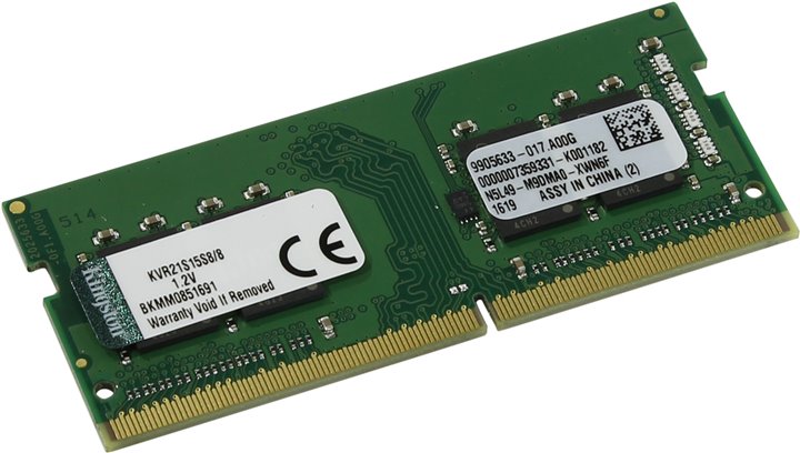 Память SODIMM/DDR4 8Gb PC-17000, 2133MHz Kingston  (KVR21S15S8/8)