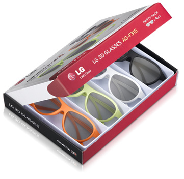 Очки 3D LG AG-F315 Party pack, разноцветные, 4 шт в комплекте