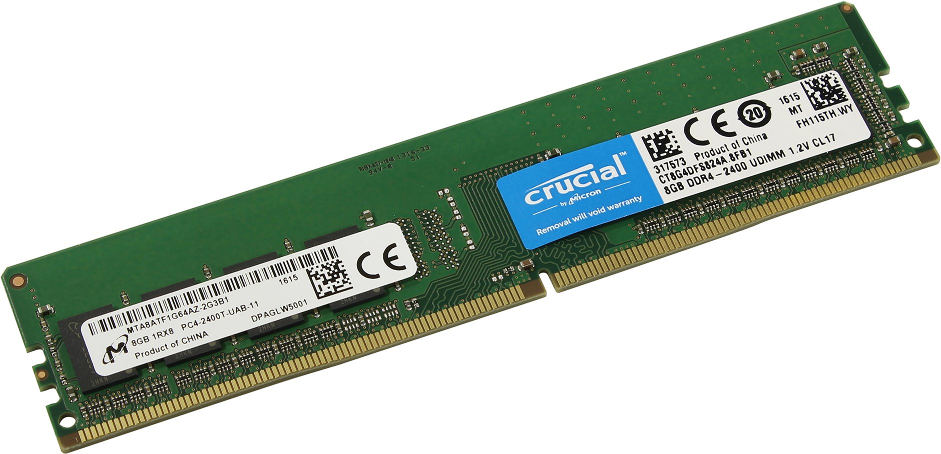 Память DDR4 8Gb PC4-19200, 2400MHz Crucial  (CT8G4DFD824A/CT8G4DFS824A)