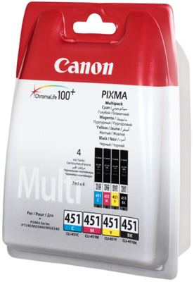 Чернильница Canon CLI-451 (C/M/Y/Bk) Multipack  (6524B004)