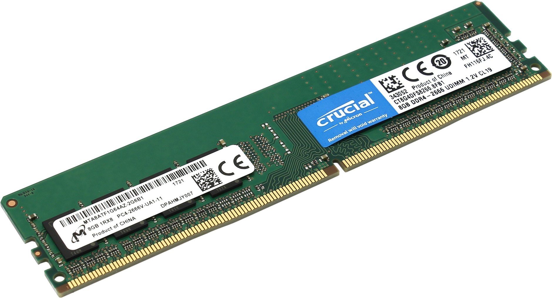 Память DDR4 8Gb PC4-21300, 2666MHz Crucial  (CT8G4DFS8266/CT8G4DFRA266)