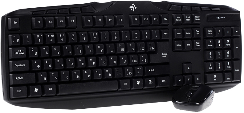 Клавиатура + мышь DEXP KM2001 беспроводной комплект, black, USB
