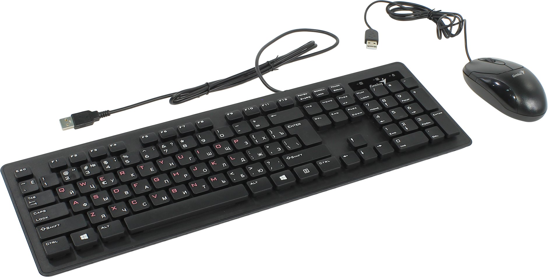 Клавиатура + мышь Genius SlimStar C100X (SlimStar 130+XScroll V2) Black, USB