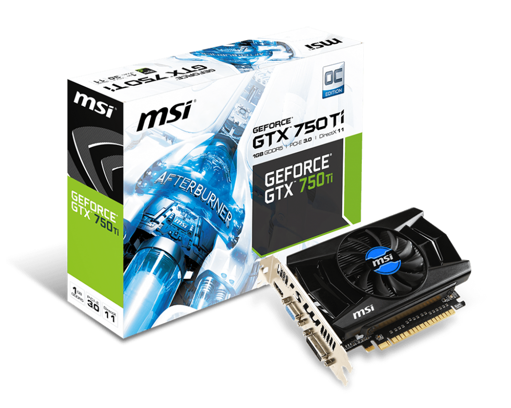 Видеокарта MSI 1Gb/PCI-E N750TI-1GD5/OC GeForce GTX750 Ti [DDR5]