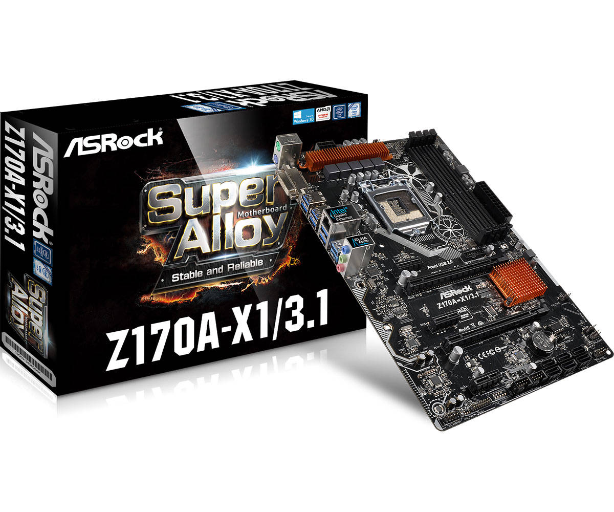 Материнская плата ASRock Z170A-X1/3.1 Socket1151/Intel Z170/DDR4/PCI-Ex16/SATA Express/USB3.1/ATX