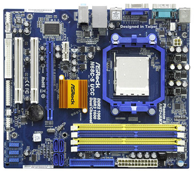 Материнская плата ASRock N68C-S UCC SocketAM2+/GeForce 7025/DDR III+DDR II/PCI-Ex16/Video/mATX