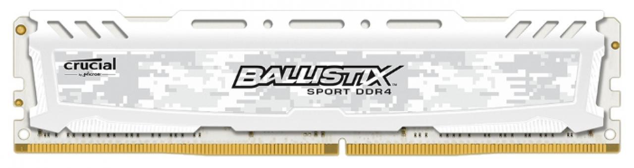 Память DDR4 4Gb PC4-19200, 2400MHz Crucial Ballistix SPORT LT White Series CL16  (BLS4G4D240FSC)