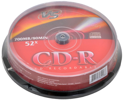 Диск CD-R VS 80min, 700Mb упаковка 10 шт.