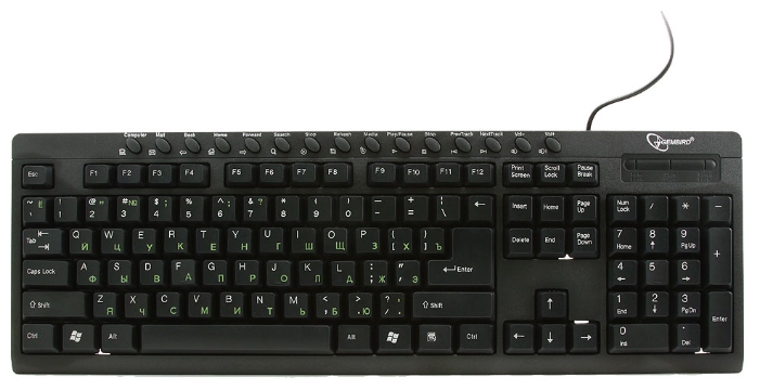Клавиатура Gembird KB-8300-BL-R черная, PS/2