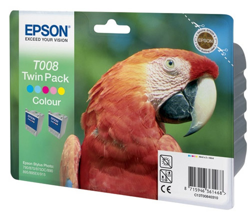 Картридж Epson T008 Twin Pack цветной двойной  (C13T00840310)