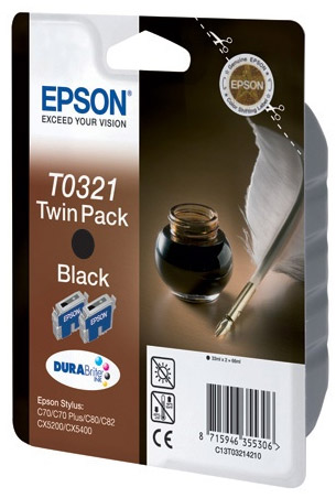 Картридж Epson T0321 Twin Pack черный двойной   (C13T03214210)