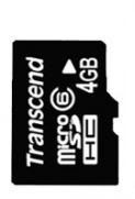 Карта памяти MicroSDHC 04Gb Transcend (class  6)  (TS4GUSDHC6)