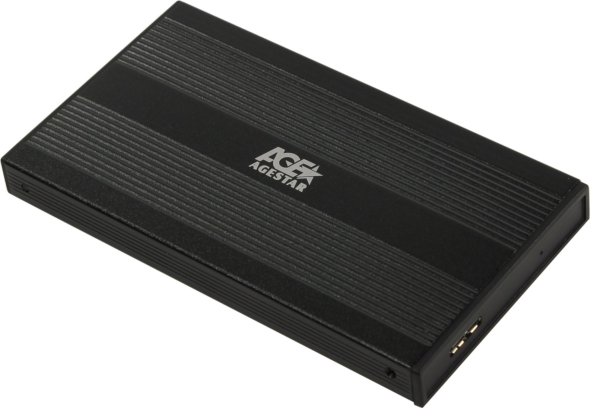 Внешний бокс для 2.5HDD SATA AgeStar 3UB2S USB3.0, алюминий, черный  (3UB2S)