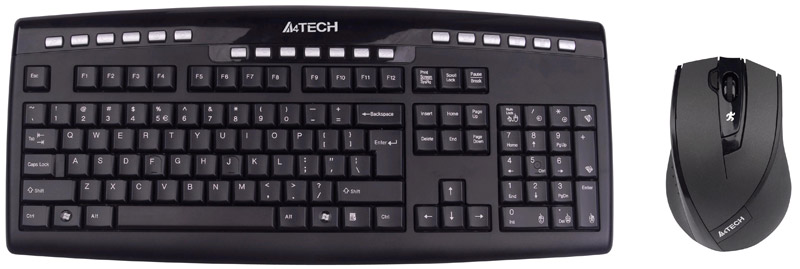 Клавиатура + мышь A4Tech 9200F беспроводные, USB