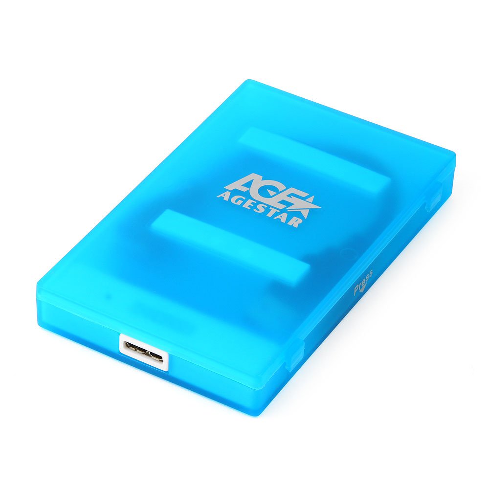 Внешний бокс для 2.5HDD SATA AgeStar 3UBCP1-6G USB3.0, пластик, синий  (3UBCP1-6G-BLUE)