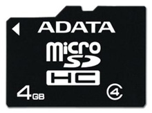 Карта памяти MicroSDHC 04Gb ADATA (class 4) без адаптера  (AUSDH4GCL4-R)