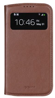 Чехол GGMM для Samsung Galaxy S4 Window-S4 коричневый  (SX02206)