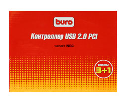 Контроллер PCI/USB2.0 BURO 3 порта внешних + 1 внутренний  (BU-Pci/Usb2.0)