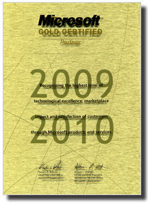 Microsoft Gold Certified Partner (01.01.2009 - 31.12.2010)