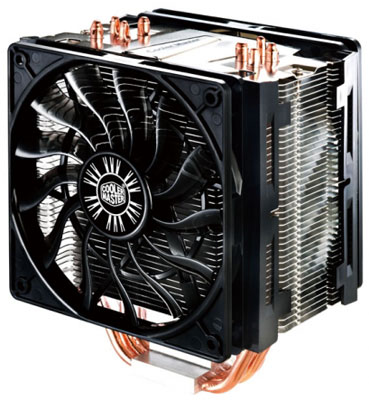 Вентилятор для процессора Cooler Master Hyper 412 Slim Socket 2011/1366/1155/1156/775/AM3/FM1/FM2 (TDP 250W, 8-30dBA)  (RR-H412-16PK-R1)