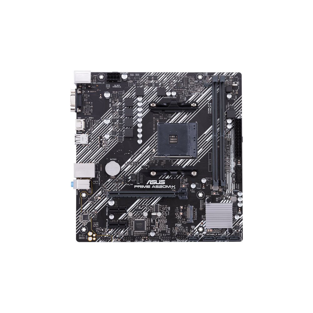 Материнская плата ASUS PRIME A520M-K SocketAM4/AMD A520/DDR4/PCI-Ex16/D-Sub+HDMI/SATA3/M.2/USB 3.2/mATX