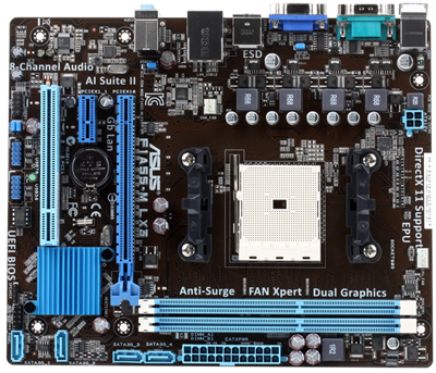 Материнская плата ASUS F1A55-M LX3 R2.0 Socket FM1/AMD A55/DDR III/PCI-Ex16/Video/mATX