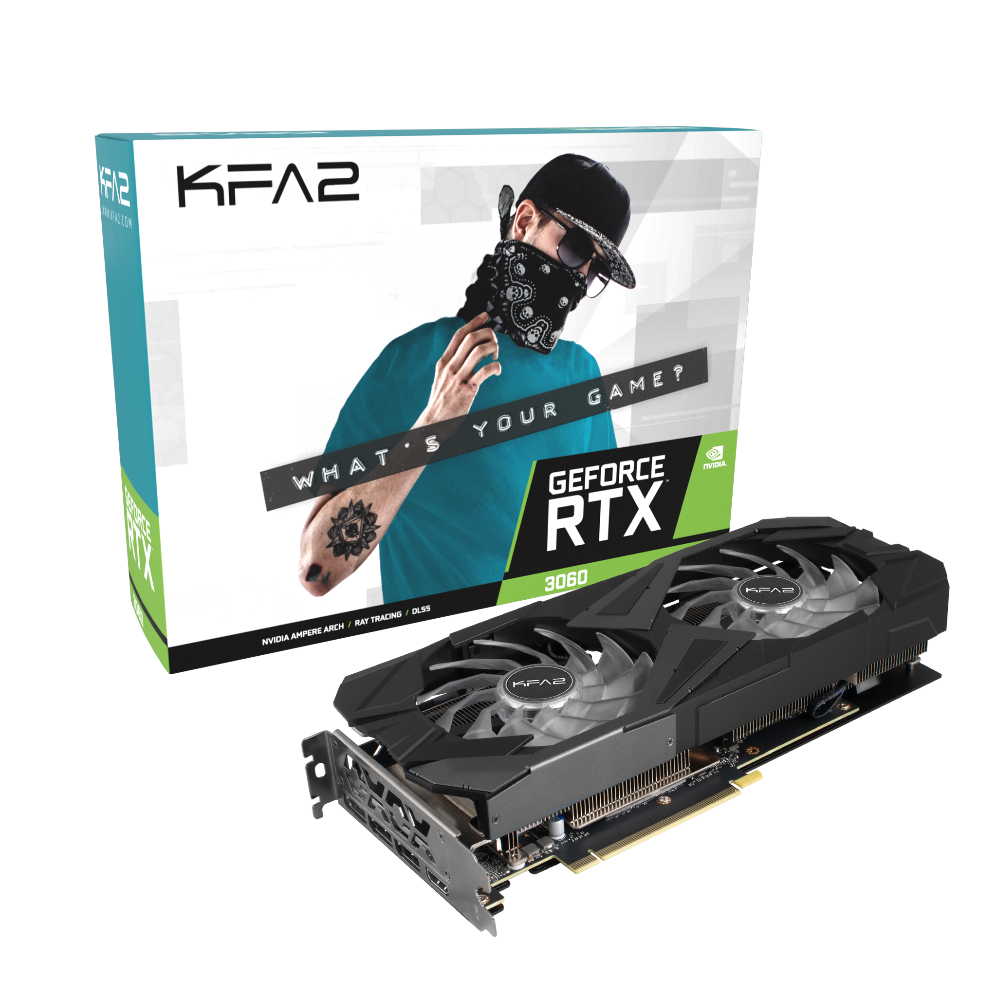 Видеокарта KFA2 12Gb/PCI-E NVIDIA GeForce RTX 3060 (1-Click OC Feature) LHR [GDDR6]  (36NOL7MD1VOK)