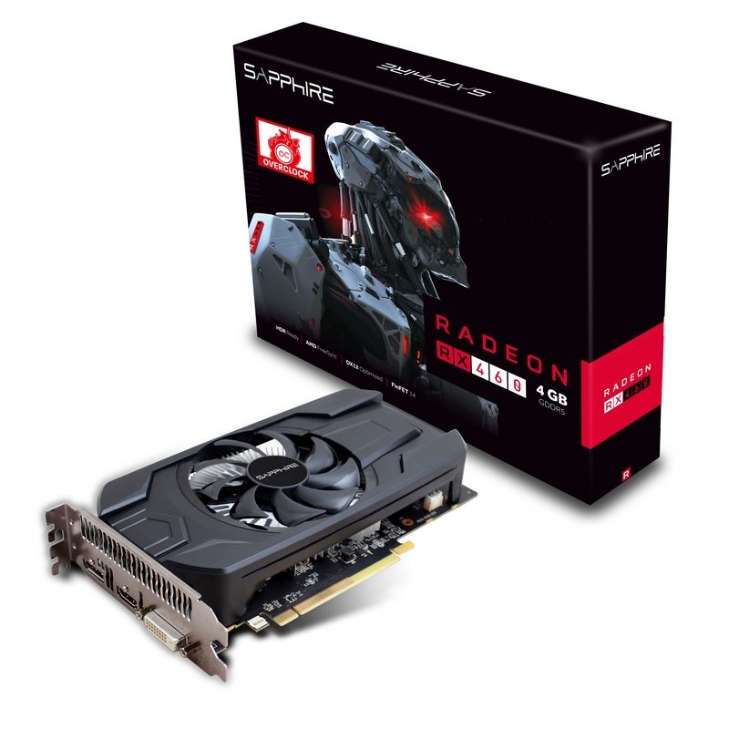 Видеокарта Sapphire 4Gb/PCI-E AMD Radeon RX 460 [DDR5]  (11257-11)
