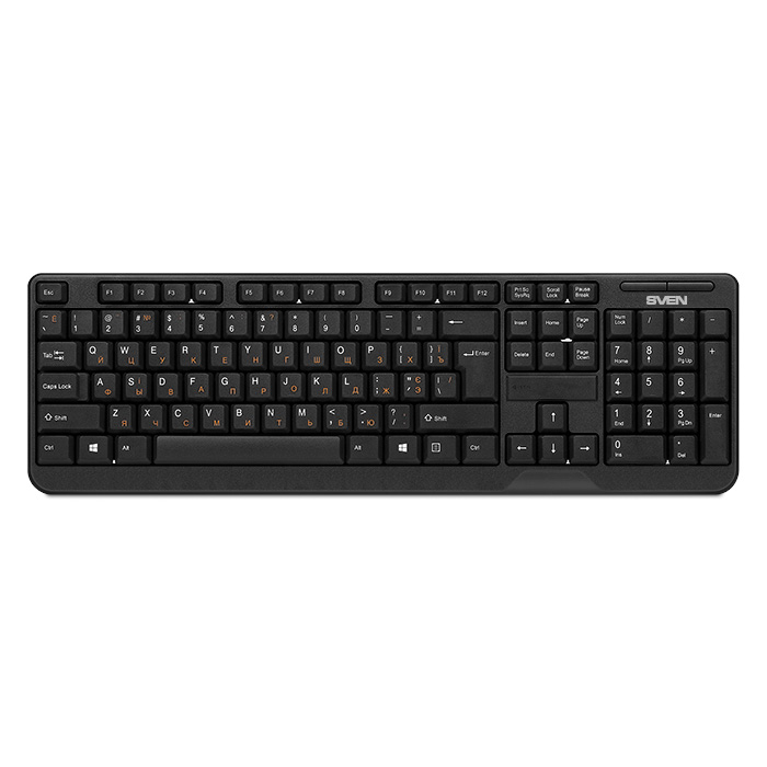 Клавиатура SVEN Comfort 2200 беспроводная, black, USB  (SV-03102200WB)