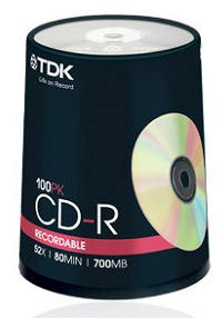 Диск CD-R TDK, 80min, 700Mb упаковка 100 шт.