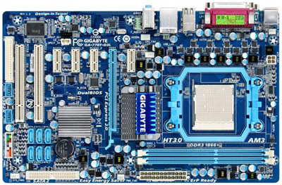 Материнская плата GIGABYTE GA-770T-D3L SocketAM3/AMD770+SB710/DDR III/PCI-Ex16/ATX