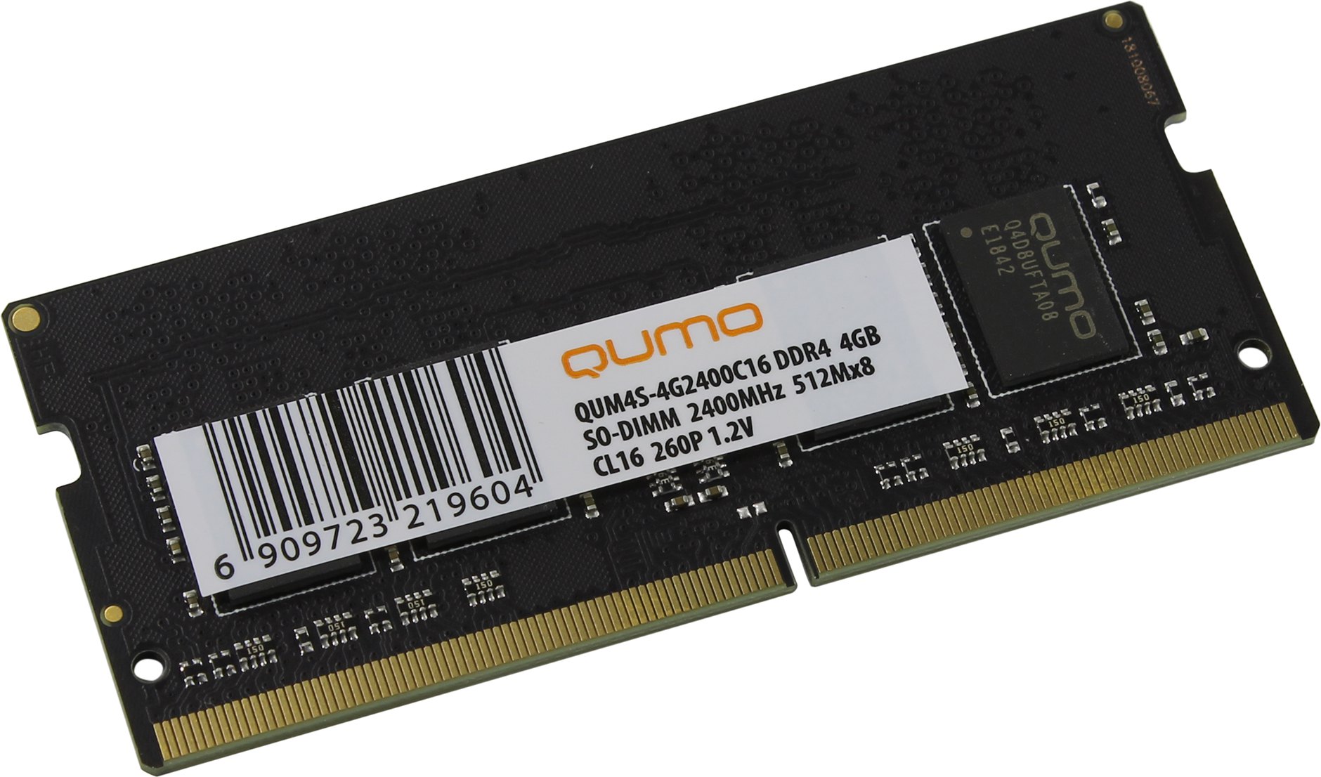 Память SODIMM/DDR4 4Gb PC-19200, 2400MHz QUMO  (QUM4S-4G2400C16)