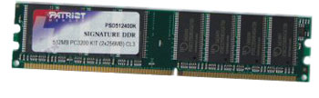 Память DDRSDRAM 512Mb PC-3200, 400MHz Patriot   (PSD512400)