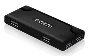 Концентратор USB2.0 7 портов Ginzzu GR-415UB черный