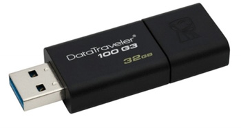 Флэшдрайв 32Gb KINGSTON DataTraveler 100 G3, USB 3.0  (DT100G3/32GB)