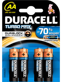 Батарейка AA LR6 Duracell TURBO MAX BL-4 (4 шт. блистер)
