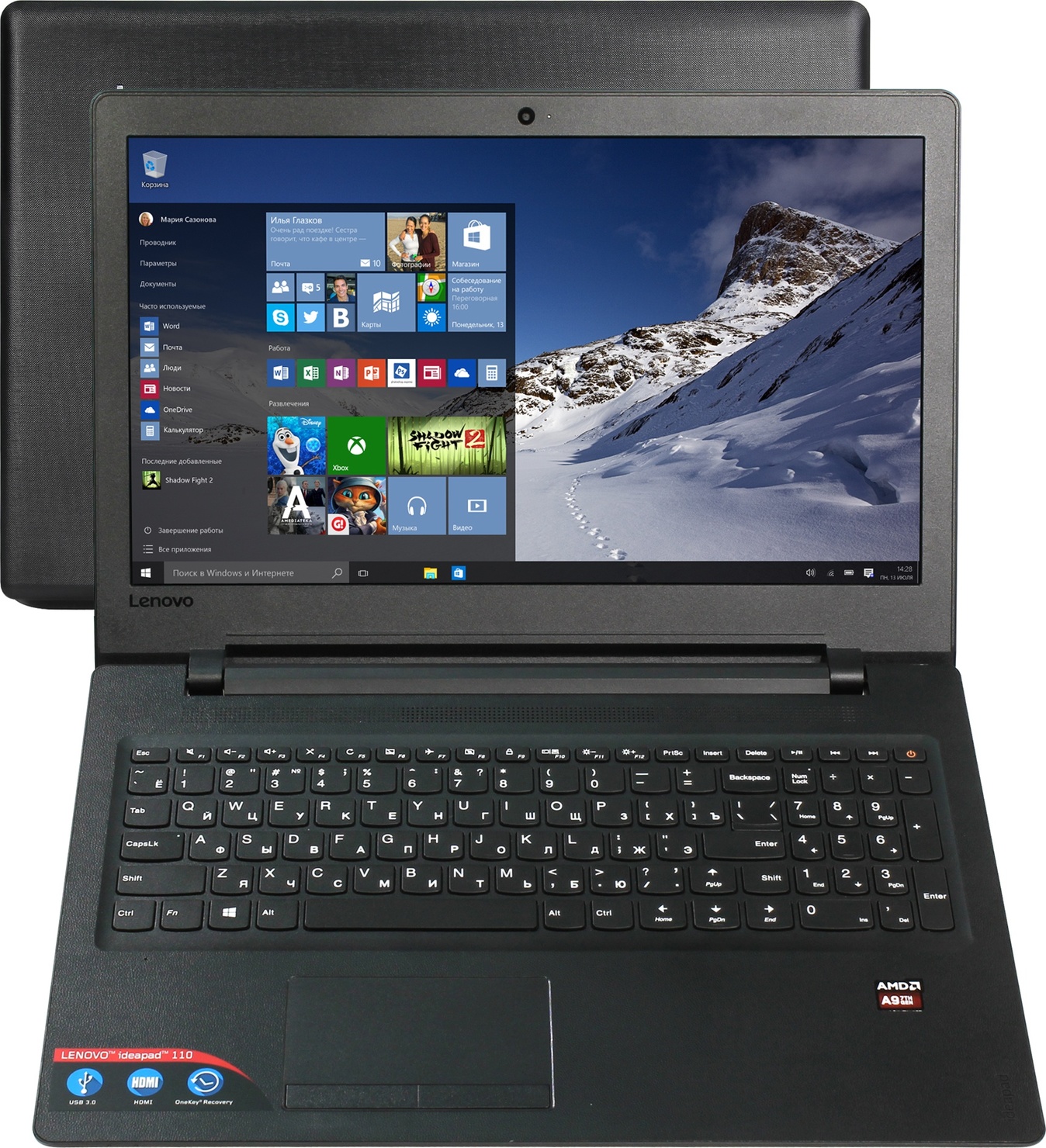 Ноутбук Lenovo IdeaPad 110-15AST AMD A9-9400/4Gb/500Gb/15.6 HD/WiFi/BT/Windows 10™  (80TR000GRK)