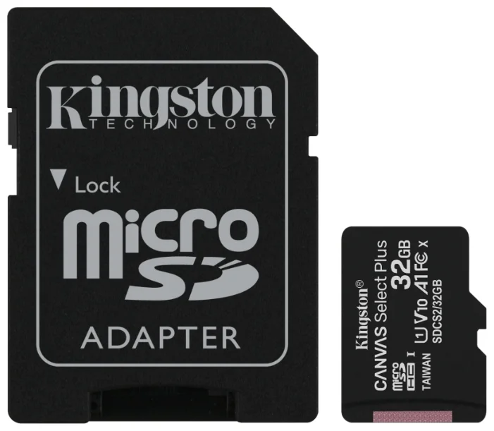 Карта памяти MicroSDHC 32Gb KINGSTON (class 10) UHS-I +adapter  (SDCS2/32GB)