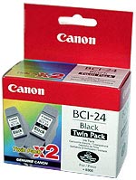 Чернильница Canon BCI-24Bk черная Twin Pack 