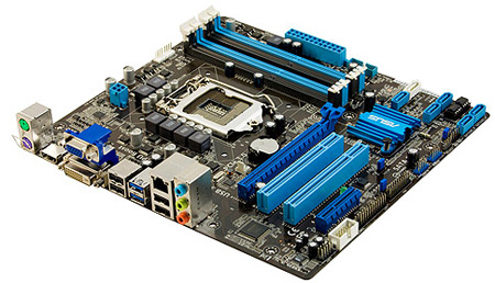 Материнская плата ASUS P8B75-M Socket1155/iB75/DDR III/PCI-Ex16/Video/SATA 6GB/USB 3.0/mATX