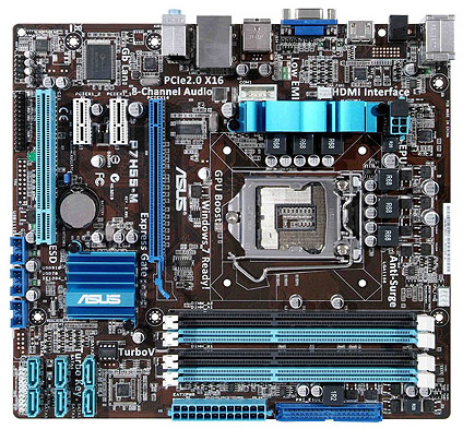 Материнская плата ASUS P7H55-M Socket1156/iH55/DDR III/PCI-Ex16/mATX