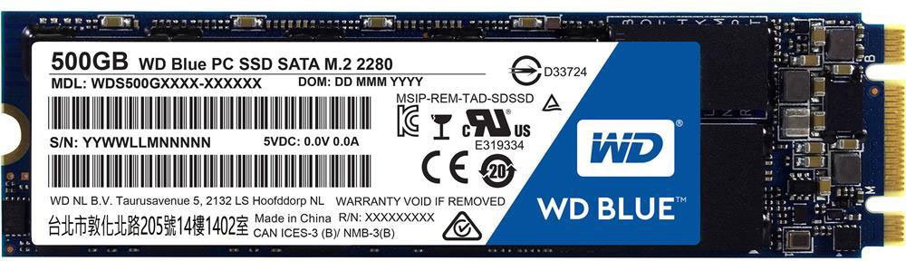 Диск SSD M.2 500Gb WD Blue, TLC  (WDS500G2B0B)