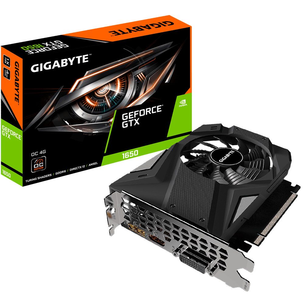 Видеокарта Gigabyte 4Gb/PCI-E NVIDIA GeForce GTX 1650  [GDDR6]  (GV-N1656OC-4GD)