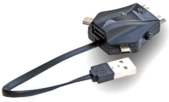 Концентратор USB2.0 4 порта Ginzzu GR-453UB Apple/microUSB/miniUSB