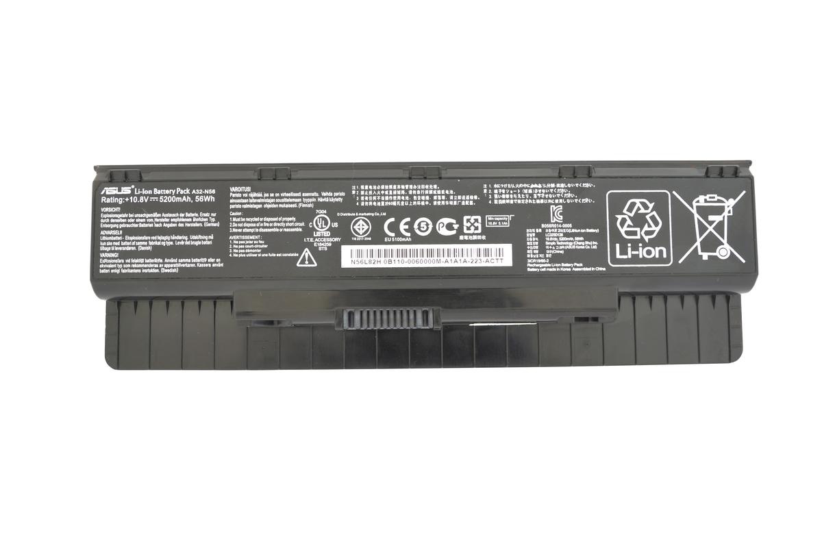 Аккумуляторная батарея для ноутбука ASUS N46\N56\N76 5200mAh, 10.8V-11.1V  (A32-N56)