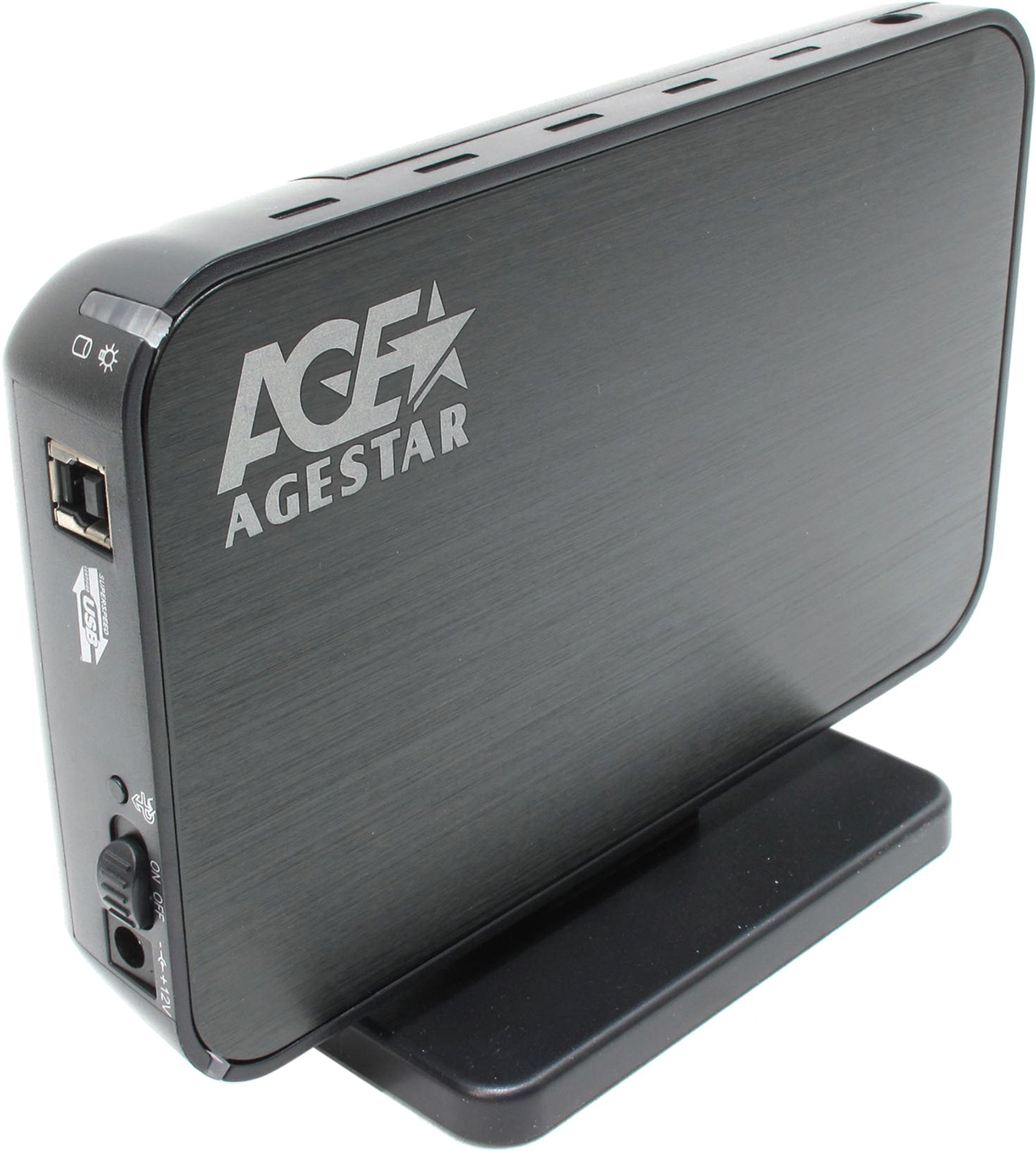 Внешний бокс для 3.5HDD SATA AgeStar 3UB3A8-6G BLACK USB3.0, алюминий