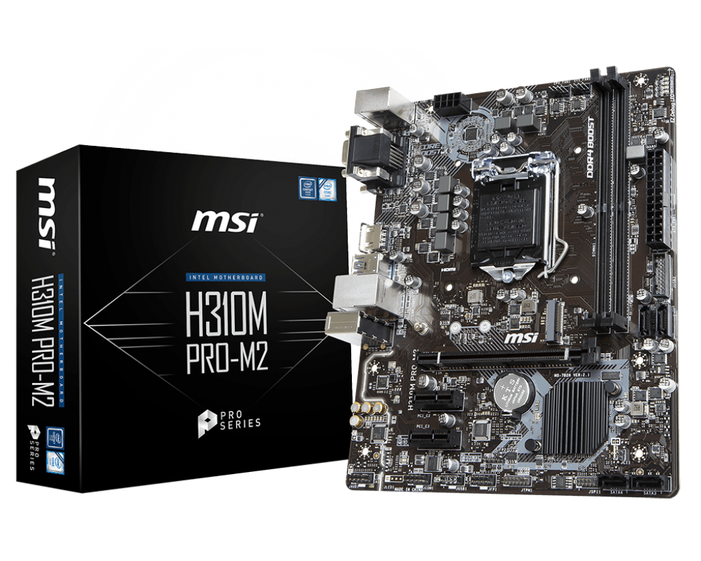 Материнская плата MSI H310M PRO-M2 Socket1151v2/iH310/DDR4/PCI-Ex16/D-Sub+DVI-D+HDMI/SATA3/M.2/USB 3.1/mATX