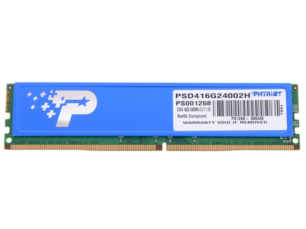 Память DDR4 16Gb PC4-19200, 2400MHz Patriot  (PSD416G24002H)
