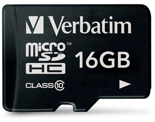 Карта памяти MicroSDHC 16Gb Verbatim (class 10) +адаптер SD  (44082)